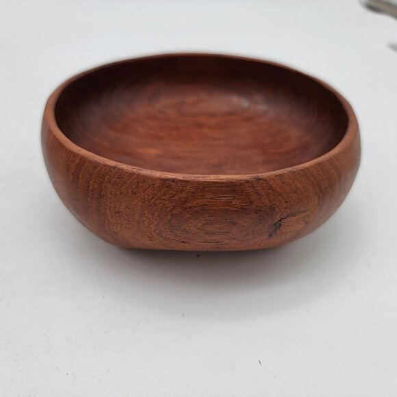 Vintage Teak Wood 7 Piece Salad Bowl Set - Picture 9 of 11